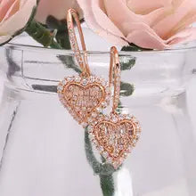 AEAW 1ctw EF Color Lab Grown Diamond Drop Earrings, 14K Gold