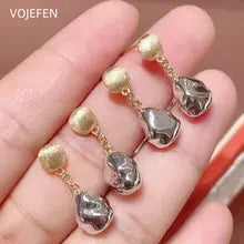 18K Gold Drop Earrings - Cute Romantic AU750 Christmas Jewelry