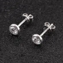 Trendy 18K White Gold Moissanite Bezel Drop Earrings for Women