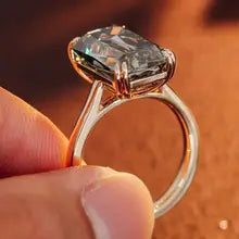 Provence 14K Gold Criss Cut Gray Moissanite Solitaire Engagement Ring