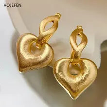 18K Gold Heart Hoop Earrings for Women | Trendy Removable Jewelry