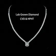 7.51CTW IGI Certified Lab Grown Diamond Necklace 14K Gold