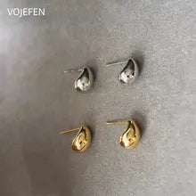 18K Gold Mini Drop Earrings - Luxury Water Drop Studs for Engagement