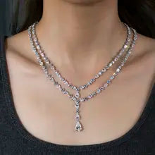 18K Gold Lab Diamond Tennis Bracelet & Earring Set from Messi Jewelry