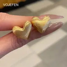 18K Gold Heart Stud Earrings for Women - Luxury Jewelry for Anniversaries