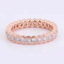 Provence 925 Silver Moissanite Eternity Band - Rose Gold Plated Jewelry
