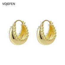 18K Gold Basket Hoops Earrings for Women - Elegant Luxury Jewelry