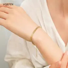 18K Gold AU750 Wide Rope Bracelet - Luxury Hip Hop Jewelry 18cm