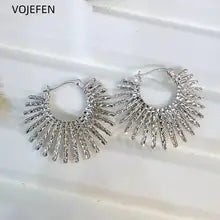 18K Gold Sun Hoops Earrings for Women - Luxury Christmas Gift