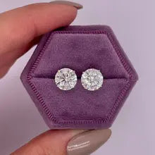 14K White Gold Round Cut Lab Created Diamond Earrings VS1 (2ct Total)