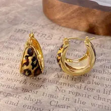 18K Leopard Print Hoop Earrings for Women | Luxury Fashion Jewelry