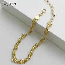 Luxury 18K Gold Bracelets with Wide Beads & Links - Trendy Tennis Style