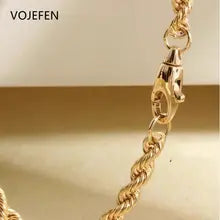 18K Gold Rope Chain Necklace - Luxury Unisex Choker for Parties