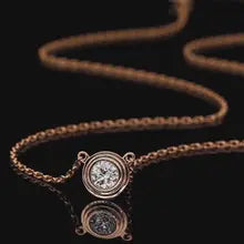 14k White Gold Lab-Grown Diamond Necklace, 0.5ct, Round Bezel Pendant