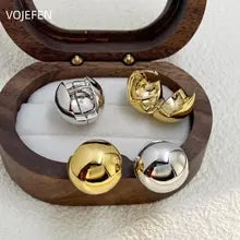 18k Gold Ball Hoops Earrings for Women - Luxury Quality Jewelry