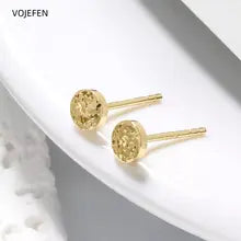 18K Gold Disc Earrings for Women - Vintage Fine Jewelry Studs
