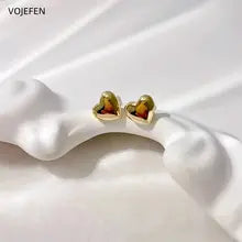 18K Gold Heart Stud Earrings - Luxury Fine Jewelry Gift for Weddings