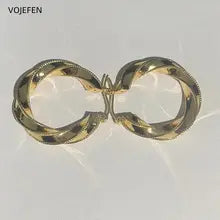 18K Gold Rope Hoops Earrings for Women - Luxury Fine Jewelry Gift