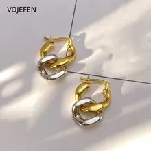 18K Gold Hoops Earrings - Certified Pure Yellow/White Gold Jewelry