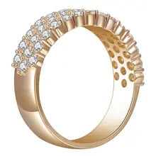 Messi Jewelry 10k Rose Gold Half Eternity Lab Grown Diamond Ring