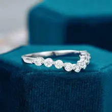 Round Cut CVD HPHT Lab-Created Diamond Engagement Promises Band In 14K White Gold 2.0mm Each Stone DEF Color VS-VVS - 4 14k White Gold