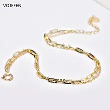 18k Gold Double Layer Bracelet for Women - Adjustable Fine Jewelry