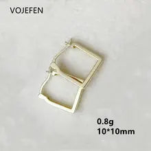 18K Gold Women's Small Square Hoop Earrings - Luxury Designer Jewelry