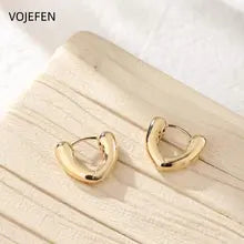 18K Gold Heart Hoop Earrings - Luxury Jewelry & Christmas Gifts
