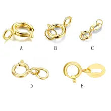 Sinya 18k Gold Spring Clasp Au750 Fine Jewelry DIY Accessories Findings Necklace Bracelets Chains Jump Ring Connector Lock - Style A 4.5mm Yellow color