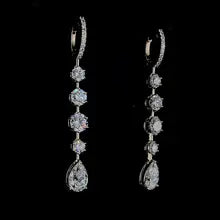 7.10ctw Pear & Round DEF/VS VVS Lab Grown Diamond Earrings, 14k Gold