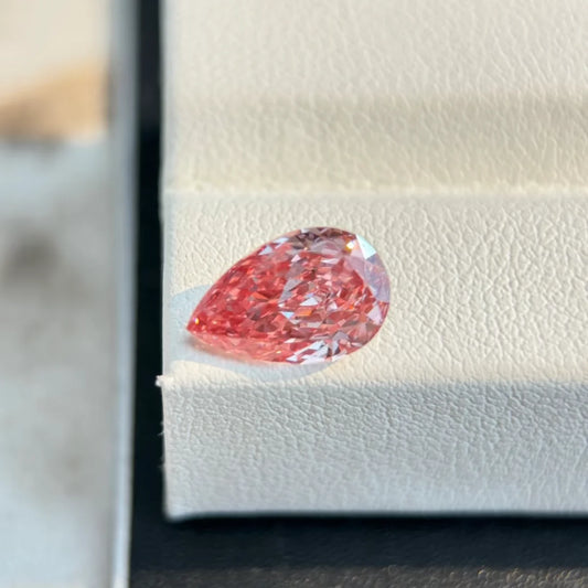 0.5-3.0ct HPHT/CVD Fancy Pink Lab Grown Diamonds Pink Pear Cut Lab Created Diamonds IGI Certificate Diamonds For Jewelry Made - Pink Pear Cut 0.5ct intense VS2