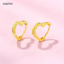 18K Gold Heart Hoop Earrings - Elegant & Luxurious Jewelry for Engagement