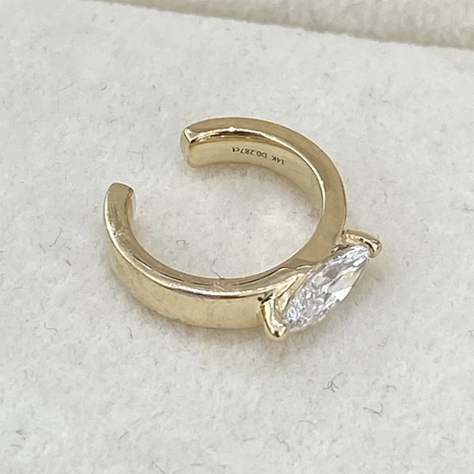 0.3 Ctw Marquise Lab Grown Diamonds 14K Gold Cuff Earring - 10K Rose