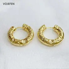 18K Gold Chunky Hoop Earrings for Women - Trendy Luxury Design