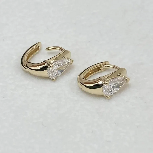 Pear Cut Lab Grown Diamond Earrings 0.8ctw 14K Gold DEF/VS VVS