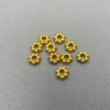 Pure 18k Gold Spacer Beads Necklace Bracelet Anklet Earrings DIY Accessories Fine Jewelry Findings Au750 Gold Flower Spacer - yellow gold color