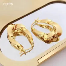 18K Gold Rope Hoops Earrings - Dainty Luxury Accessories for Women