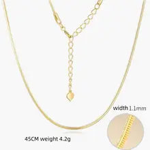 18K Gold Snake Necklace - Luxury Figaro Chain Choker for Women