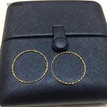 18K Gold Hoop Earrings for Women - Shiny Round Design, 20mm