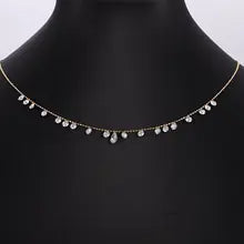 Elegant 18K Gold Necklace with Lab Diamonds - Trendy Pendant Gift