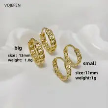 18K Gold Hoops Earrings for Women - Dainty Luxury Circle Jewelry