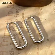 18K Gold Rectangle Hoops Earrings - Luxury Wedding Jewelry for Women