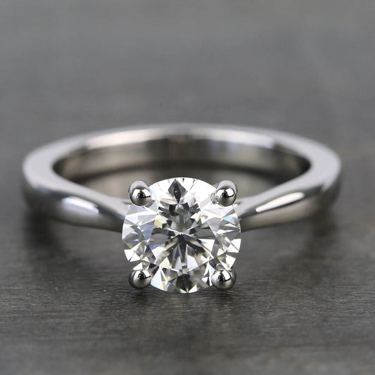 0.5CT Moissanite Engagement Ring in 18K White Gold