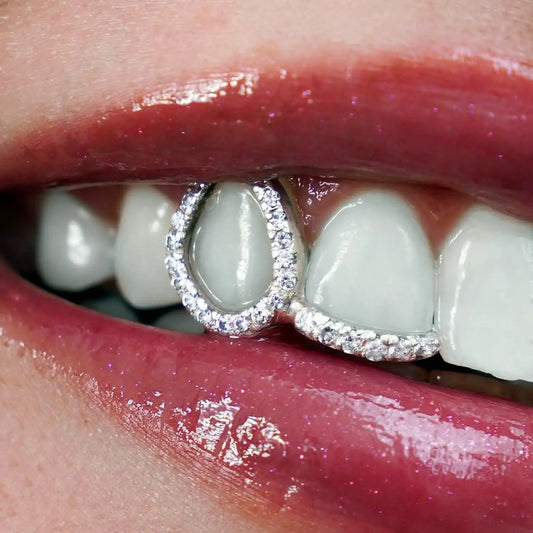 Lab Grown Diamond Hip-hop Grillz Unisex Rhodium-Plated 925 Silver