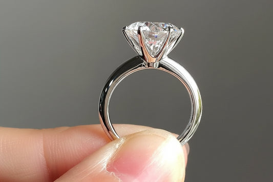 0.5CT Moissanite Engagement Ring 18K White Gold for Women