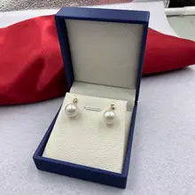 Sinya 14k Au585 Gold CZ Daimonds Stud Earring With 11-12mm Big Edison Pearls High Luster for Women Lover Festival Gift Best - white pearl 11-12mm