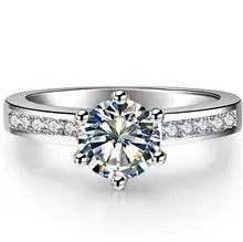 Solid Platinum PT950 Ring 1CT Moissanite Diamond Wedding Ring Fine Jewelry Xmas Gift Mother day Present Party Accessories - 4 Clear