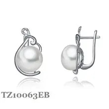 Sinya Natural Freshwater Pearls Hoop Hook English Lock Earring for Women Mother in 925 Sterling Silver Fashion Design Hot Sale - Natural white