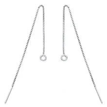 Sinya DIY 925 Sterling silver Tassel Women Pending Long Earrings Fine Jewelry Simple Ear Wire Chain Earrings Hanging Brincos - Length7cm