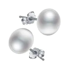 Sinya Big Size AAAA Grade Freshwater Pearl S925 Sterling Silver Jewelry Stud Earring for Mother Women Ladies - 10-11mm
